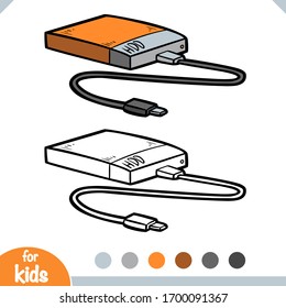 Libro de colores para niños, unidad de disco duro externa