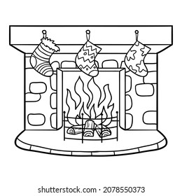 Coloring book for children, Fireplace