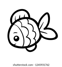 Coloring book for children, Fish