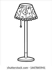 Coloring book for children, Floor lamp with a flower pattern