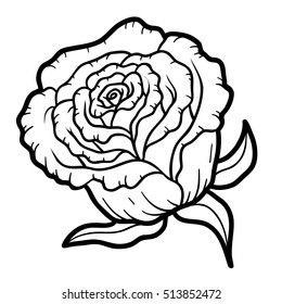 Coloring Book Children Flower Rose Stock Vector (Royalty Free ...