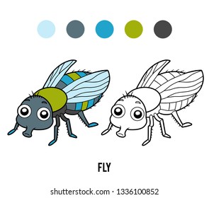 Coloring book for children, Fly