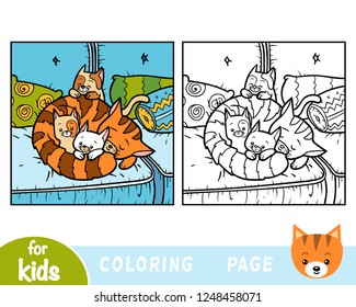 Coloring book for children, Four cats