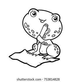 Coloring book for children, Frog