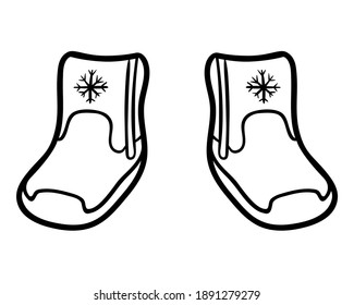 Coloring book for children, Fur winter boots for girls