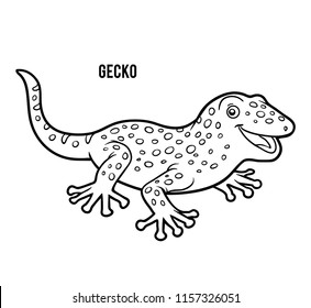 Coloring book for children, Gecko