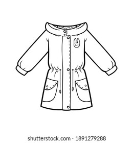 Coloring book for children, Girls parka jacket