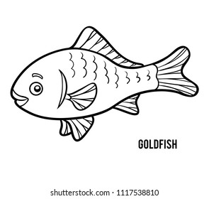 Coloring book for children, Goldfish