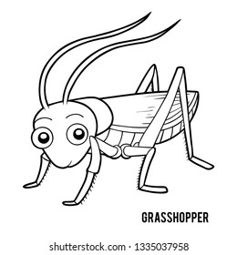 Coloring book for children, Grasshopper