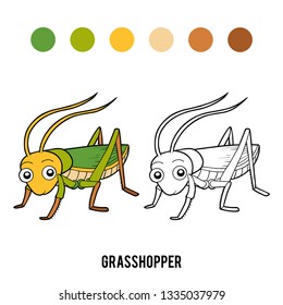 Coloring book for children, Grasshopper