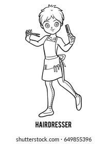 Coloring book for children, Hairdresser