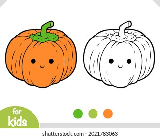 Libro de colores para niños, calabaza de Halloween