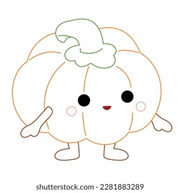 Coloring book for children, Halloween pumpkin boy