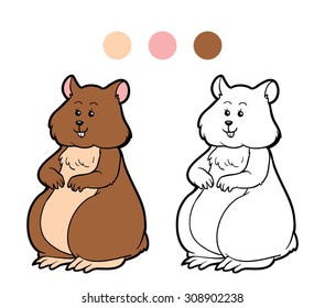 Coloring book for children: hamster