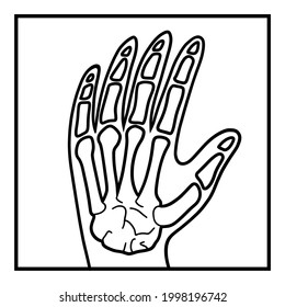 Coloring book for children, Hand x-ray