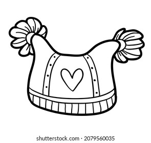 Coloring book for children, Hat with a heart