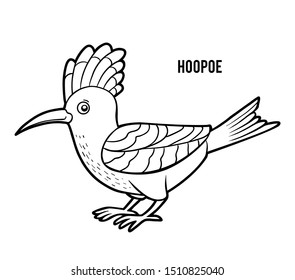 Coloring book for children, Hoopoe