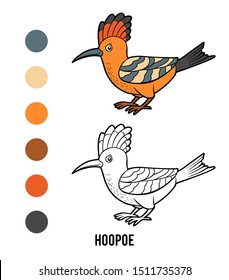 Coloring book for children, Hoopoe