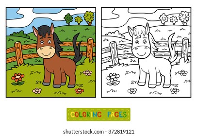 Coloring book for children (horse)