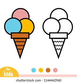 Coloring book for children, Ice cream