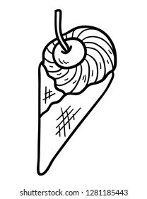 Coloring book for children, Ice cream cone