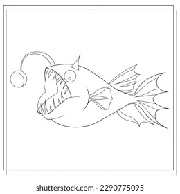 coloring book for children, the image of a fish. vector, isolated on a white background