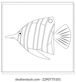 coloring book for children, the image of a fish. vector, isolated on a white background