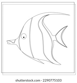coloring book for children, the image of a fish. vector, isolated on a white background