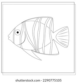 coloring book for children, the image of a fish. vector, isolated on a white background