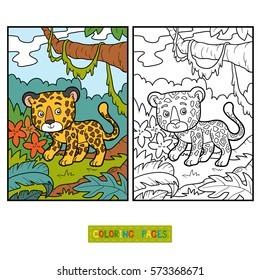 Coloring book for children, Jaguar