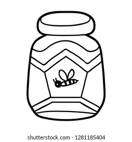 Coloring book for children, Jar of honey