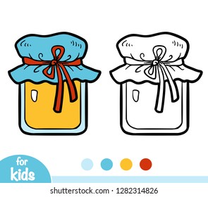 Coloring book for children, Jar of honey