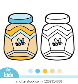 Coloring book for children, Jar of honey