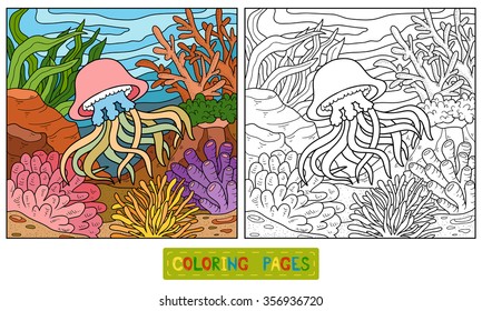 Coloring book for children (jellyfish)