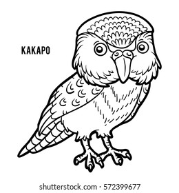 Coloring book for children, Kakapo