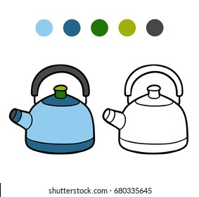 Coloring book for children, Kettle