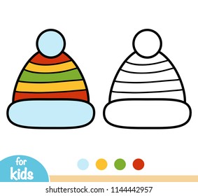 Coloring book for children, Knitted hat