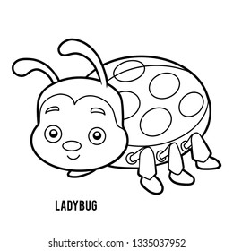 Coloring book for children, Ladybug