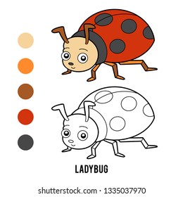 Coloring book for children, Ladybug