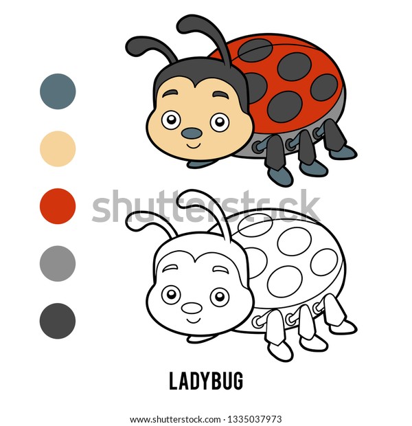 Download Coloring Book Children Ladybug Stock Vector Royalty Free 1335037973