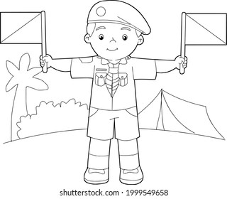 coloring book children are learning morse