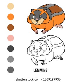 Coloring book for children, Lemming