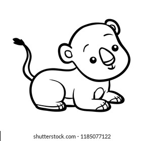 Coloring book for children, Lion cub