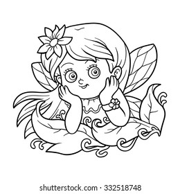 Coloring book for children: little fairy