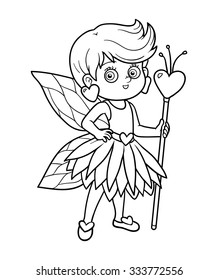 Coloring book for children: little fairy