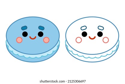 Libro de colorido para los niños, bizcocho de Macaroon con una cara linda