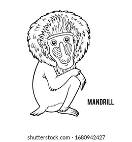 Coloring book for children, Mandrill