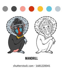 Coloring book for children, Mandrill