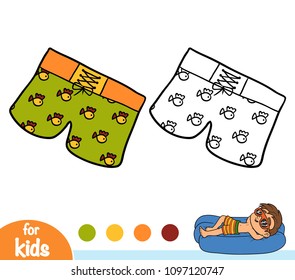 Coloring Book Children Mens Swim Shorts Stock Vector (Royalty Free ...