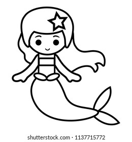 Coloring book for children, Mermaid